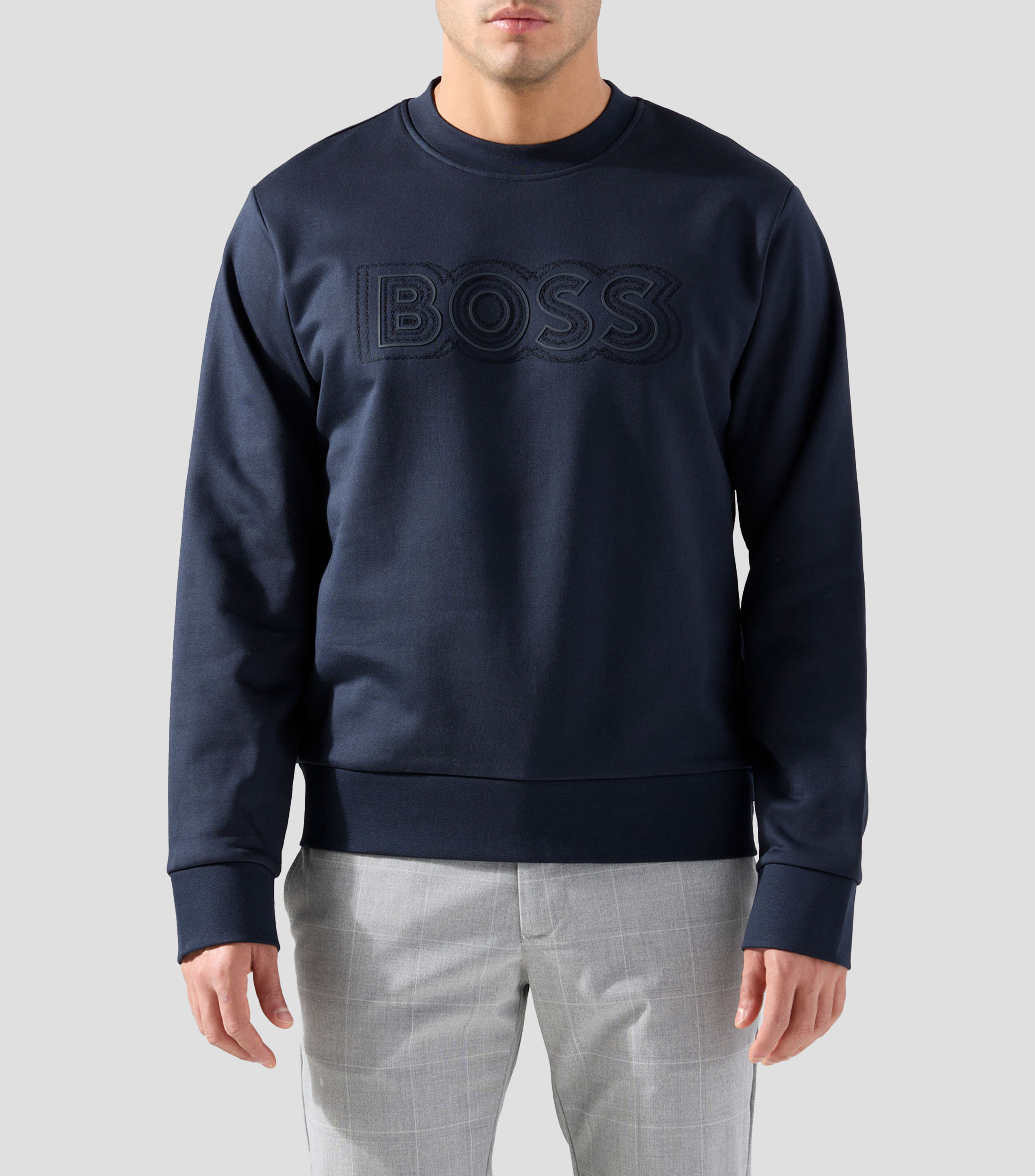Sudadera de felpa de algodón con logo de diseño Hombre
